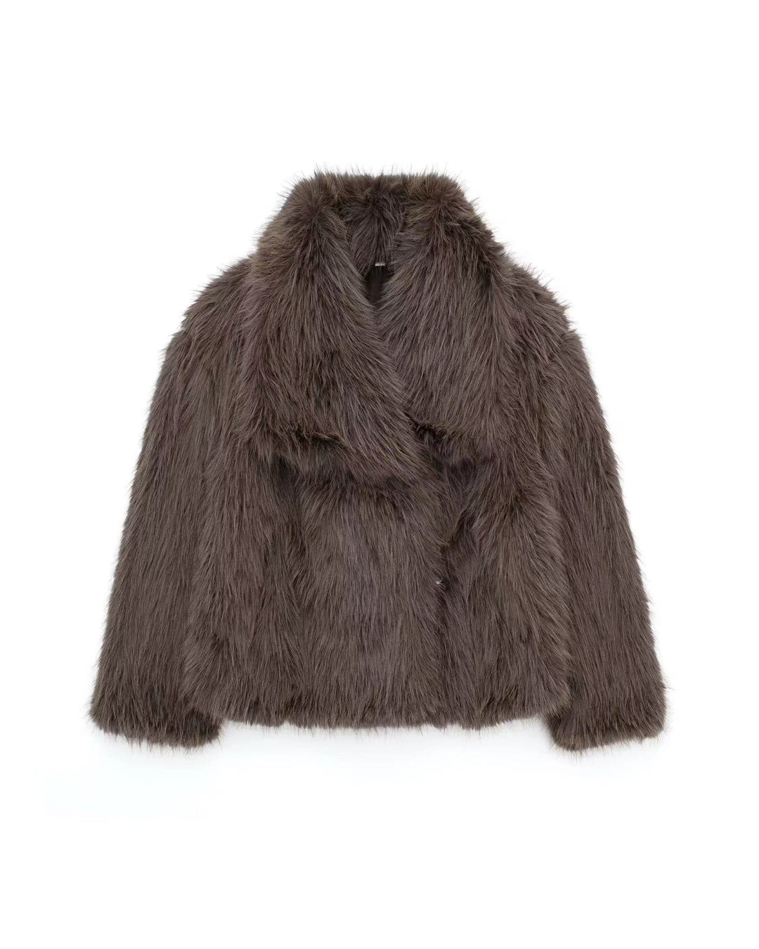 EB | Embrace Cropped Große Revers Plüschjacke