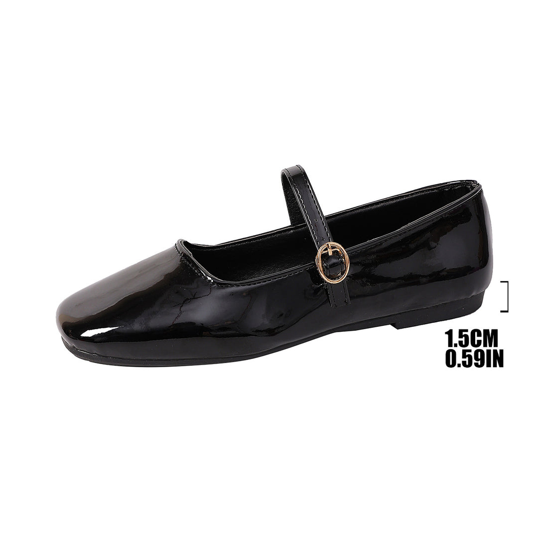 Damen Ballerinas mit elegantem Riemchen und glänzendem Obermaterial EB