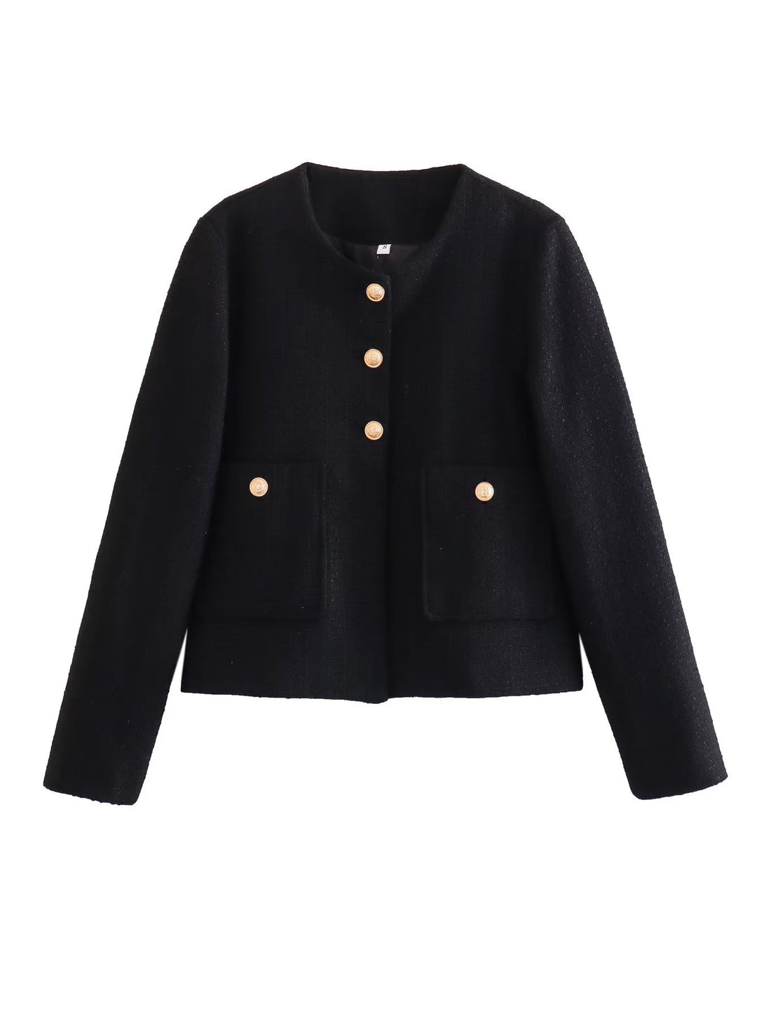 Damen Kurze Tweedjacke mit dekorativen Knöpfen EB