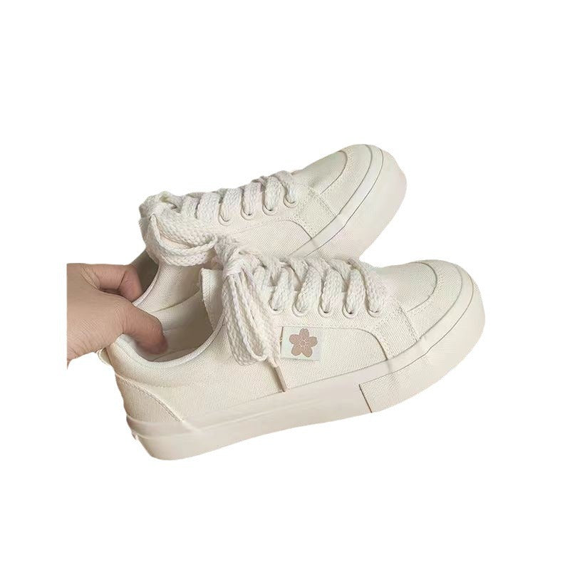 Damen Modische Sneakers aus hochwertigem Canvas mit eleganter Plattformsole EB