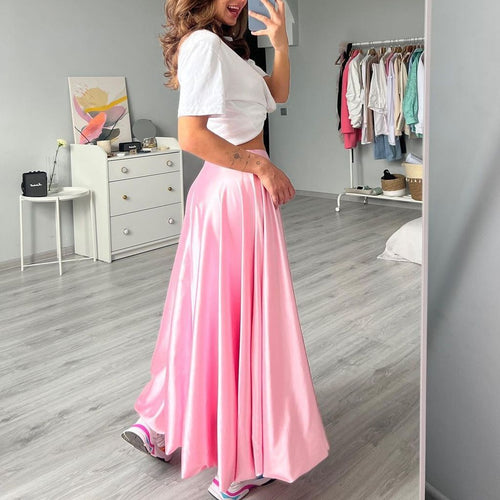 Damen elegantermaxirock mit fließendem Schnitt EB