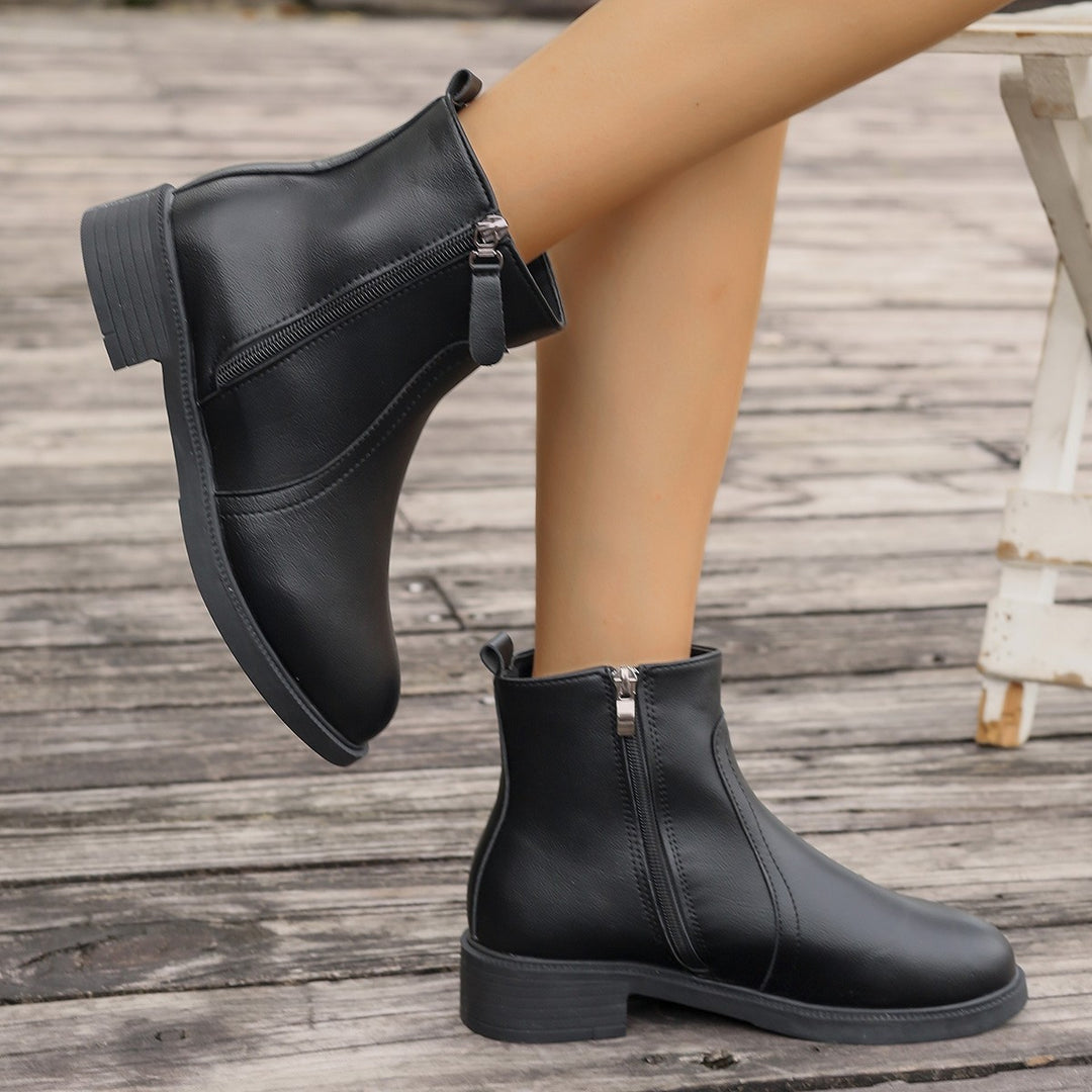 Damen Elegante Stiefeletten mit Reißverschluss und modischem Design EB