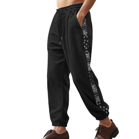 Herren Freizeit-Hose mit elastischem Bund und stylischem Bandana-Design EB