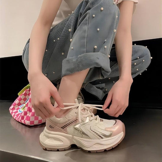 Damen Laufende Sneakers mit atmungsaktivem Mesh-Obermaterial und stabiler Dämpfung EB