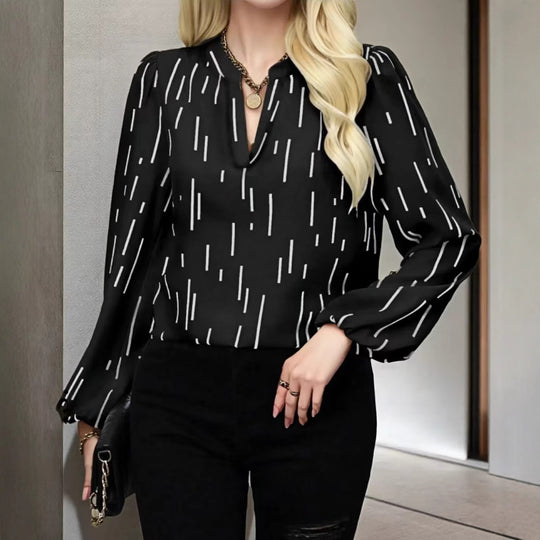 Damen Blusenshirt mit modischem Streifenmuster EB