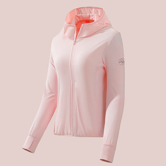 Damen leichte Kapuzenjacke mit Sonnenschutz und Stretchgewebe EB