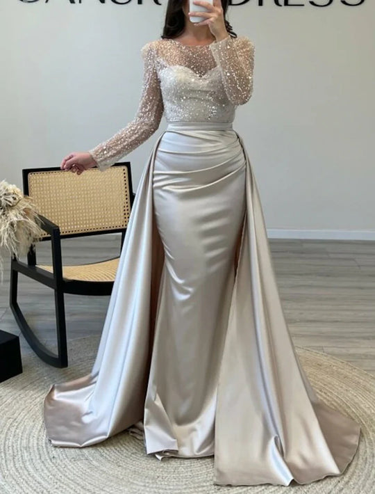 Damen Elegantes Abendkleid mit Glitzerdetails und fließendem Stoff EB