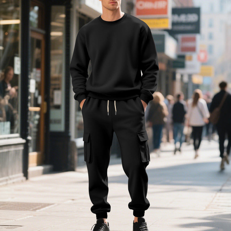 Herren Utility-Cargo-Jogger aus French Terry mit Mehrfachklappen & Tunnelzug EB