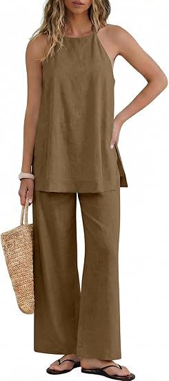 Damen Leichte und luftige Sommerhose mit Tanktop EB
