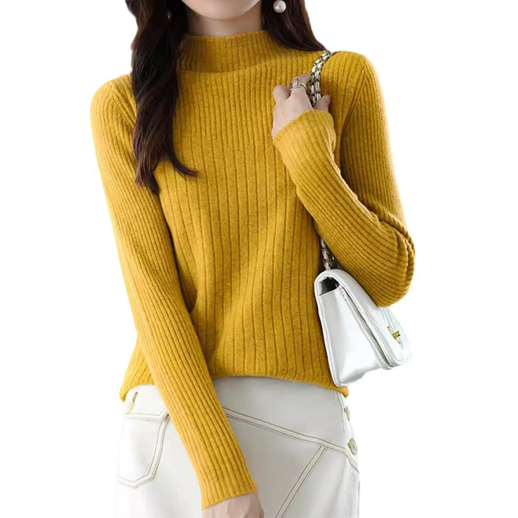 Damen eleganter Rollkragenpullover mit feiner Rippstruktur und modernem Design EB