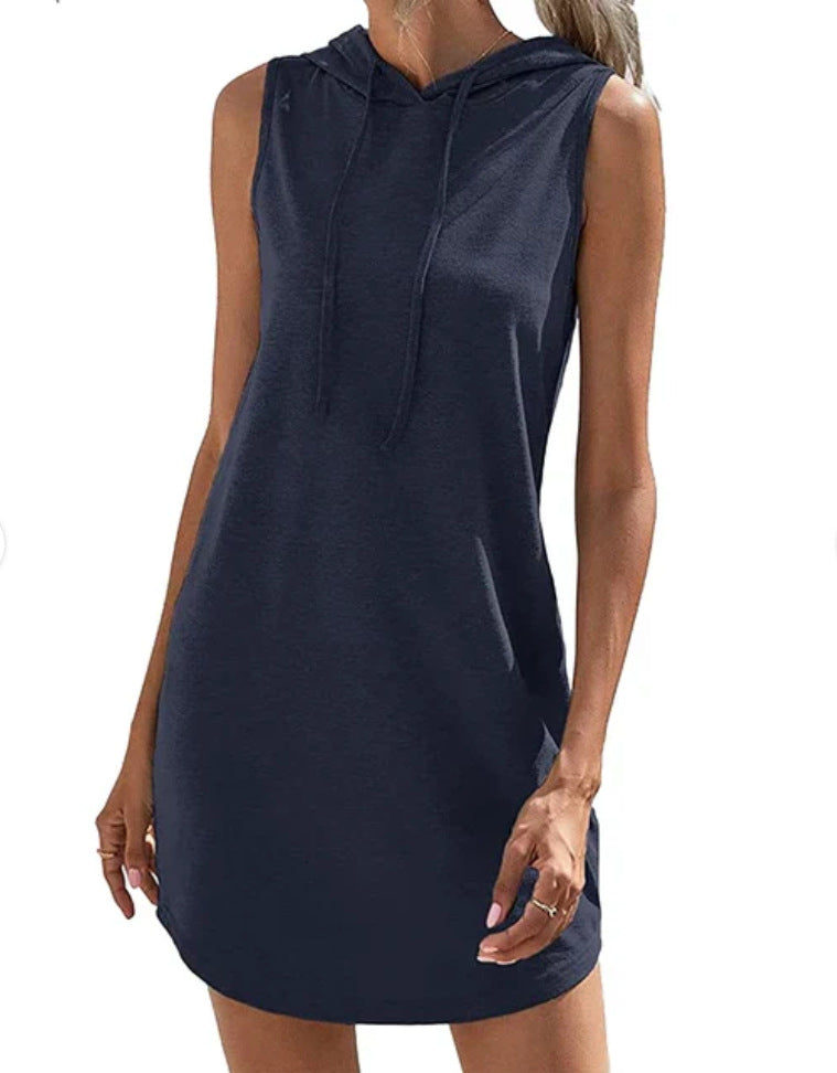 Damen Kapuzenkleid Aus Atmungsaktivem Jersey-Material EB