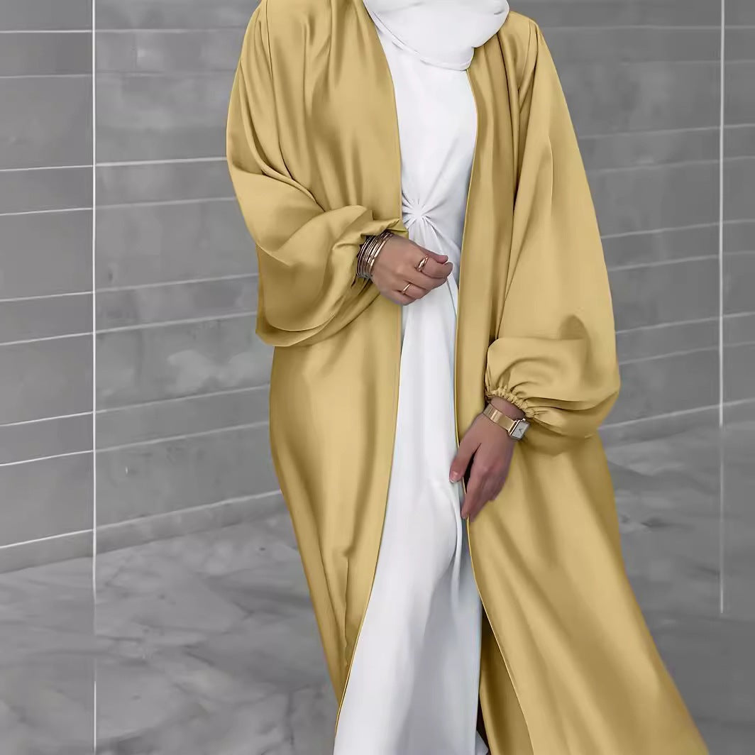 Damen eleganter Longcardigan aus fließendem Material mit weitem Schnitt EB
