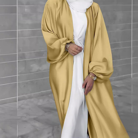 Damen eleganter Longcardigan aus fließendem Material mit weitem Schnitt EB