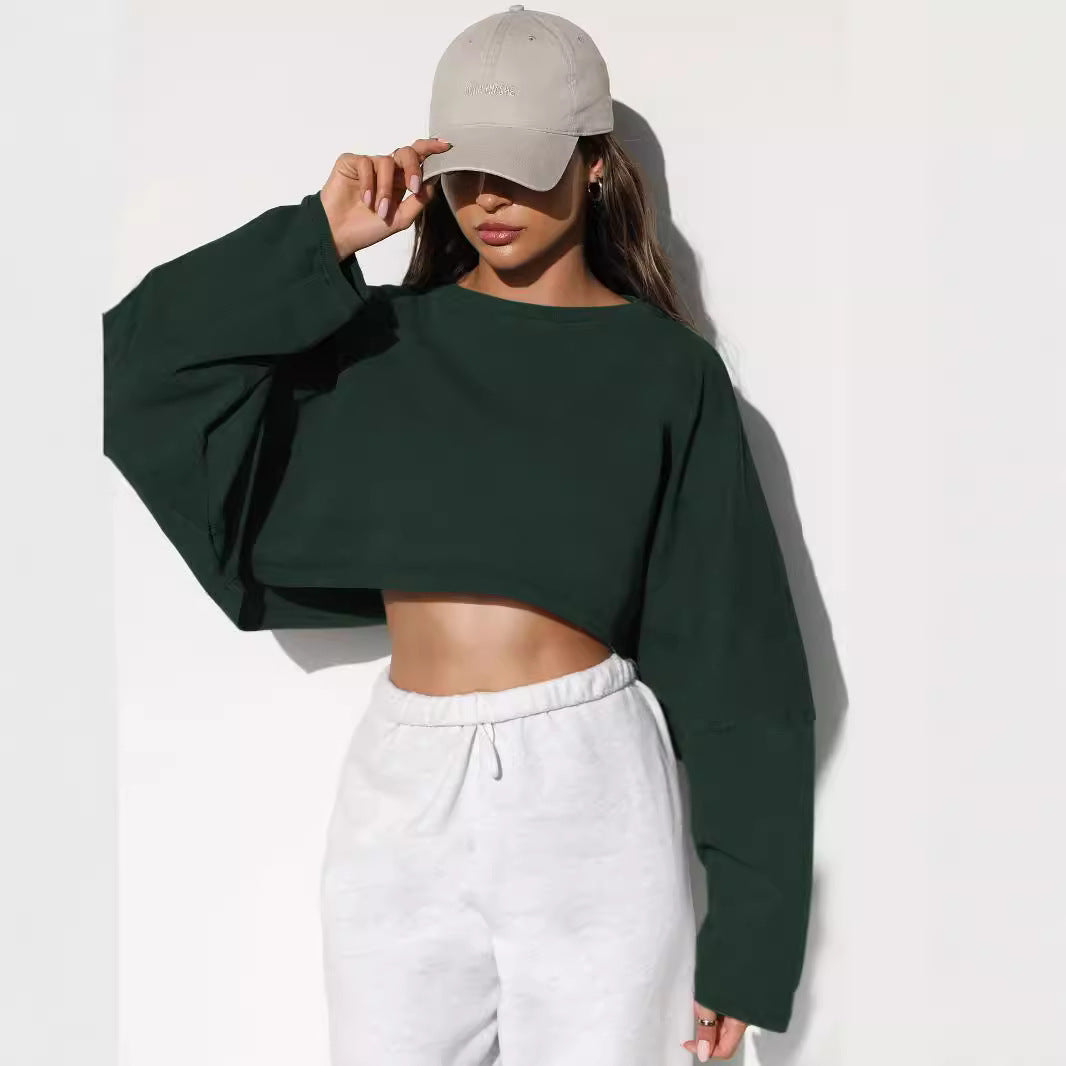 Damen lässiger Crop-Pullover EB