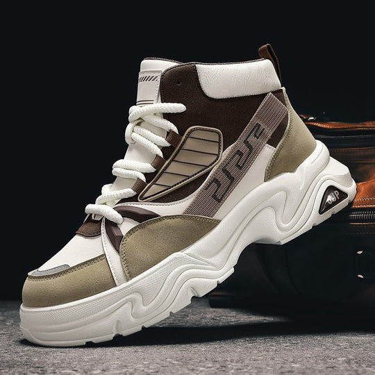 Damen Sportliche High-Top Sneakers mit kontrastierenden Designs und rutschfester Sohle EB