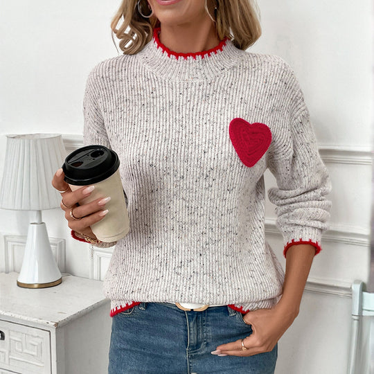 Damen Pullover mit Herzapplikation EB