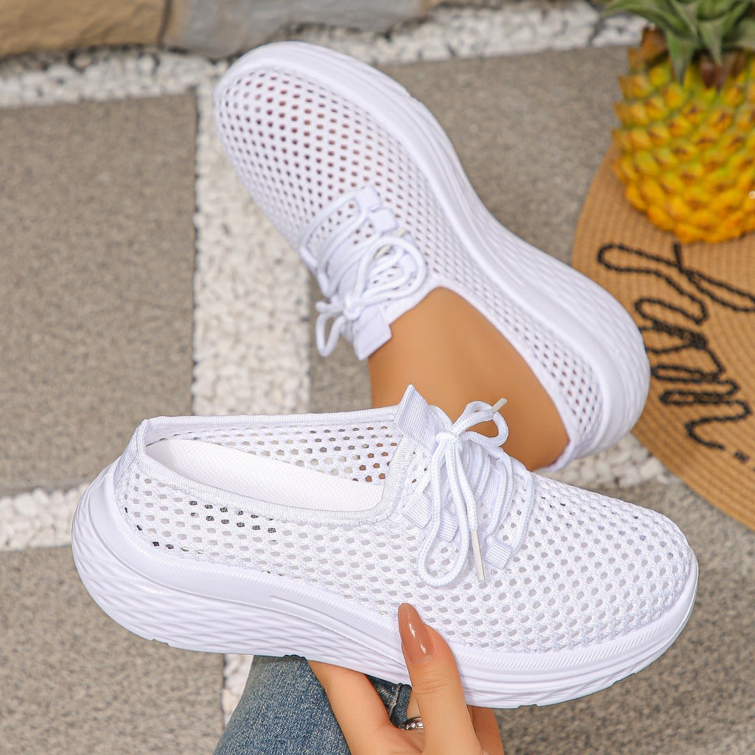 Damen atmungsaktive Sneaker mit elastischem Obermaterial und komfortabler Sohle EB