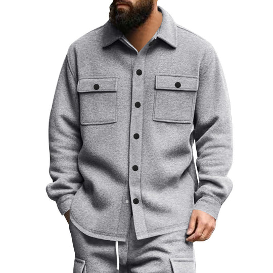 Herren strukturierte Arbeitsjacke mit praktischen Taschen EB