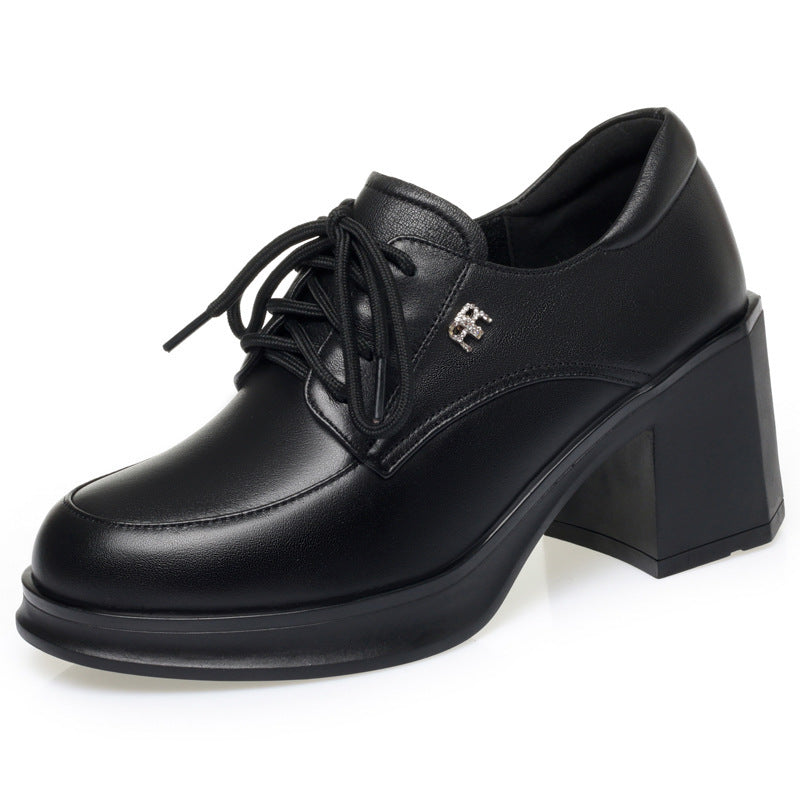 Damen Elegante Schnürpumps mit modischem Blockabsatz EB