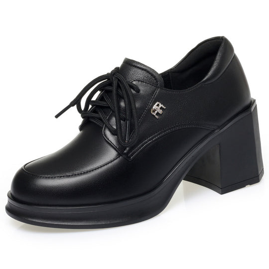 Damen Elegante Schnürpumps mit modischem Blockabsatz EB