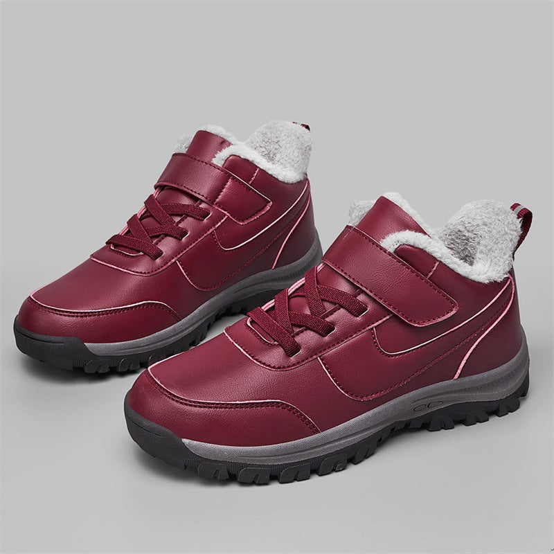 Damen Warmgefütterte Winterstiefel mit rutschfester Sohle und verstellbarem Klettverschluss EB