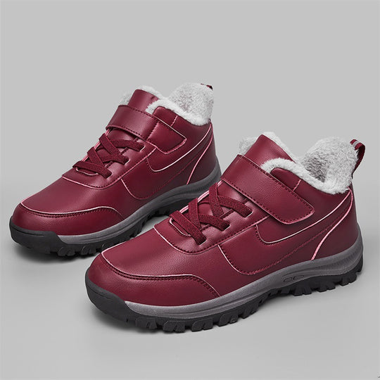 Damen Warmgefütterte Winterstiefel mit rutschfester Sohle und verstellbarem Klettverschluss EB