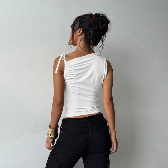 Damen Figurbetontes Top mit feinen Rüschendetails EB