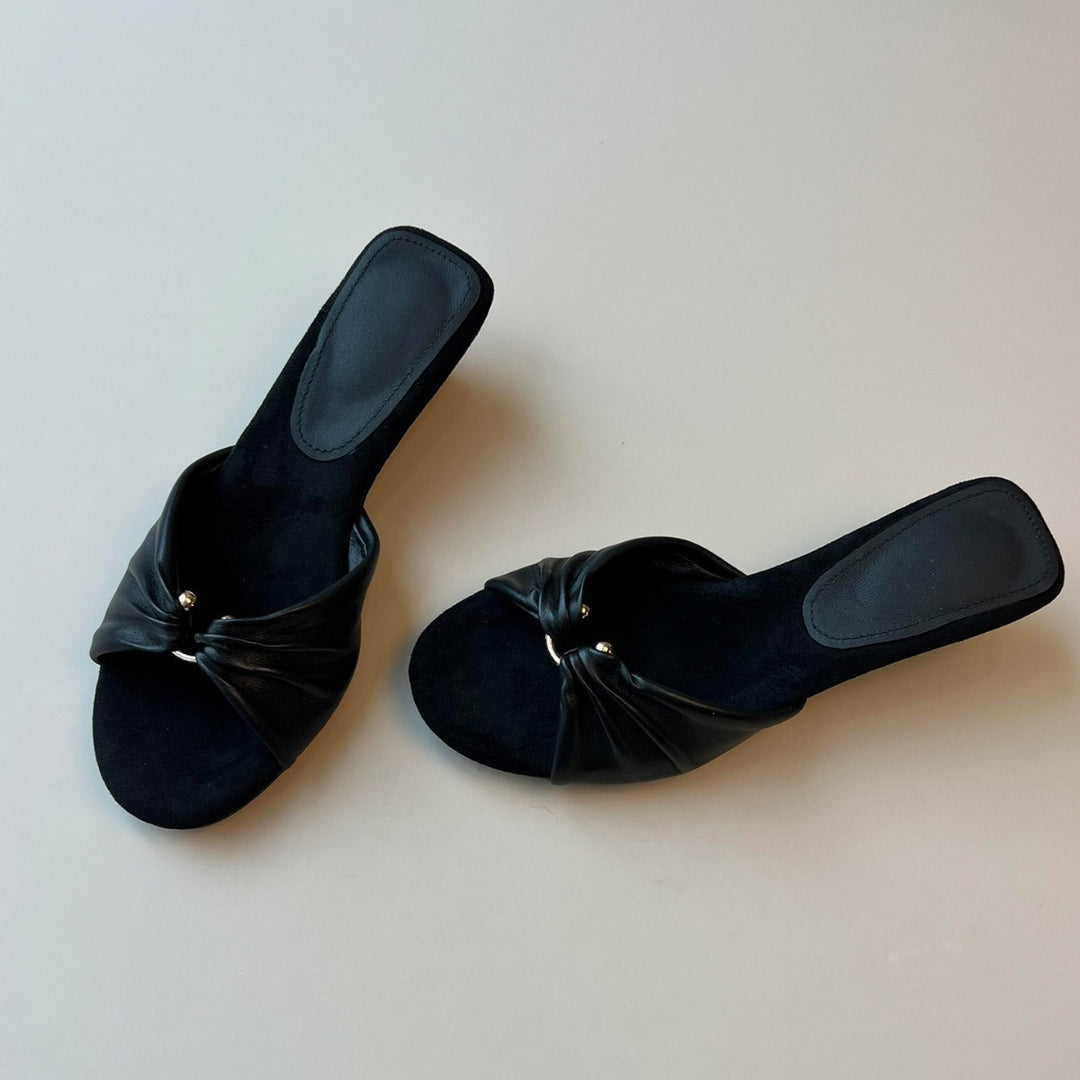 Damen Pantoletten mit elegantem Knoten-Design und komfortabler Fußbettgestaltung EB