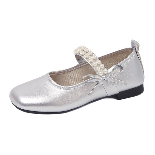Damen Ballerinas mit dekorativem Perlenriemen und Schleifenakzent EB
