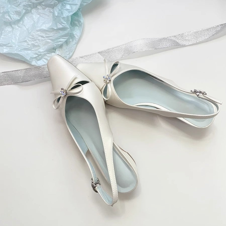 Damen Slingback-Pumps mit elegantem Schleifendetail und geschmackvoller Verzierung EB