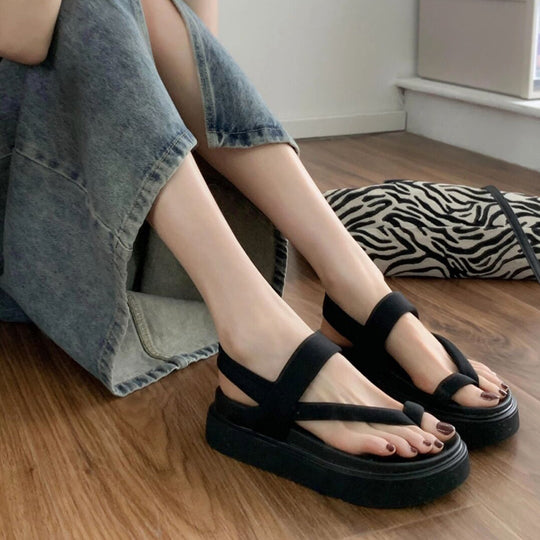 Damen komfortable Sandalen mit doppellagigem Riemendesign und rutschfester Sohle EB