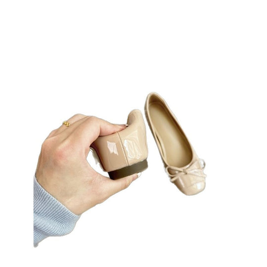 Damen elegante Ballerinas mit zierlichem Schleifenakzent EB