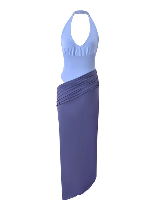 Damen Wickelkleid mit raffiniertem Halterneck EB