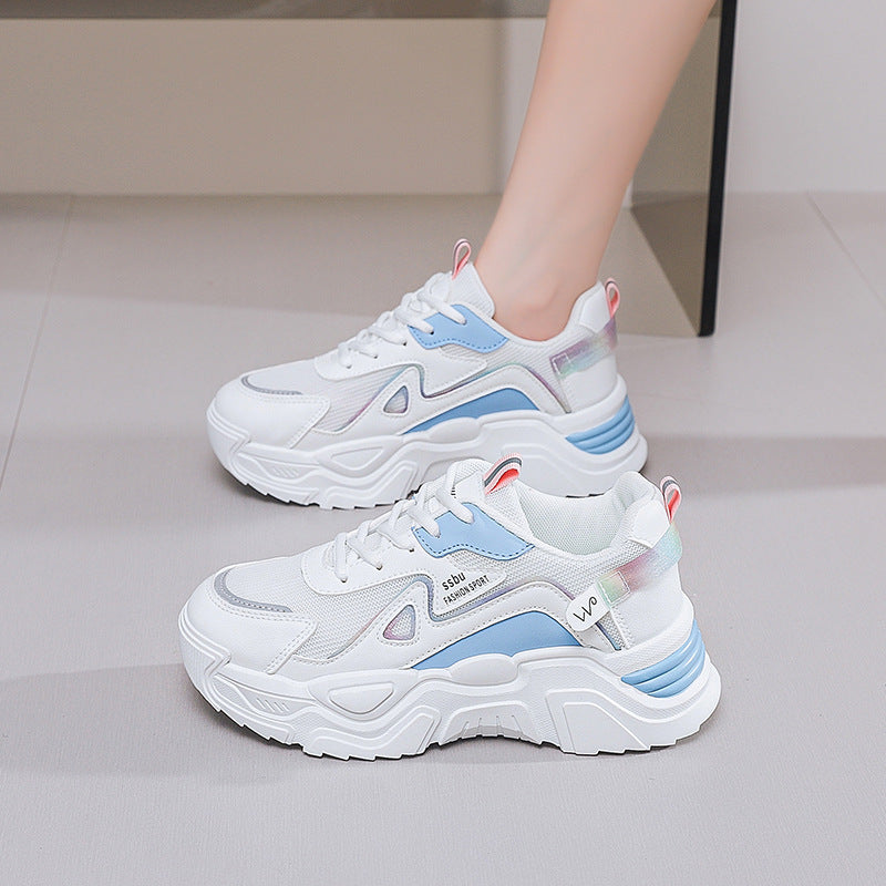 Damen Sportliche Lauf-Sneaker mit atmungsaktiver Mesh-Oberfläche und stoßdämpfender Sohle EB