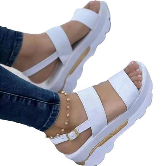 Damen Wedge-Sandalen mit modischem Riemen-Design und anatomisch geformtem Fußbett EB