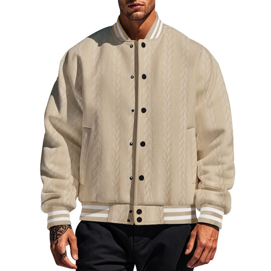 Herren lässige Bomberjacke mit strukturiertem Design EB