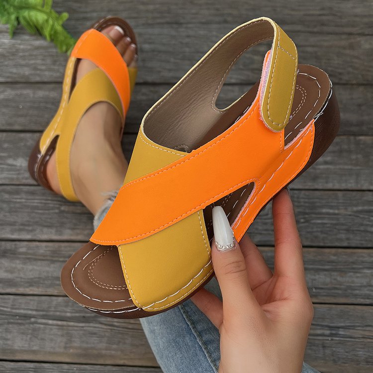 Damen Komfortable Wedge-Sandalen mit atmungsaktiven Riemen und modischem Schnitt EB
