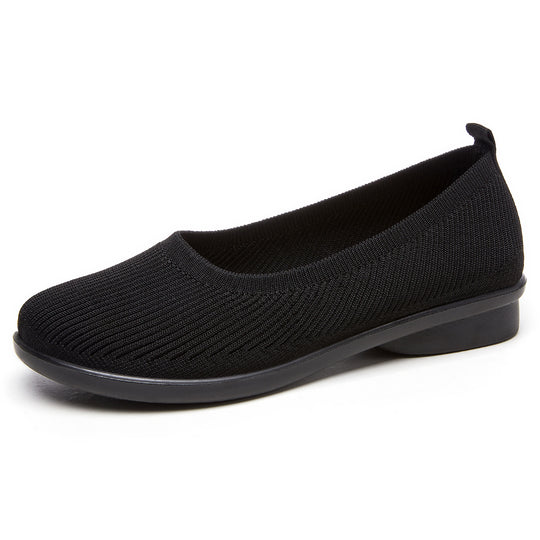 Damen Komfortable Ballerinas mit atmungsaktiver Strickoberfläche EB