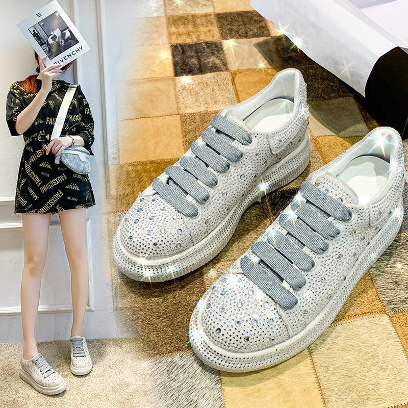 Damen Strass Verzierter Sneaker EB