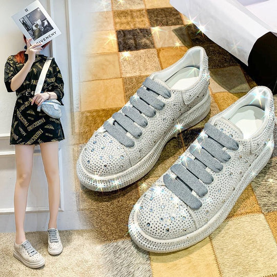 Damen Strass Verzierter Sneaker EB