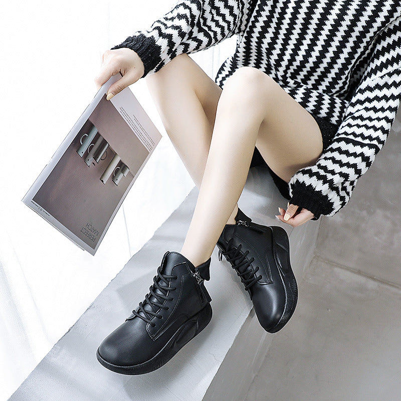Damen modische High-Top Sneakers mit seitlichem Reißverschluss EB