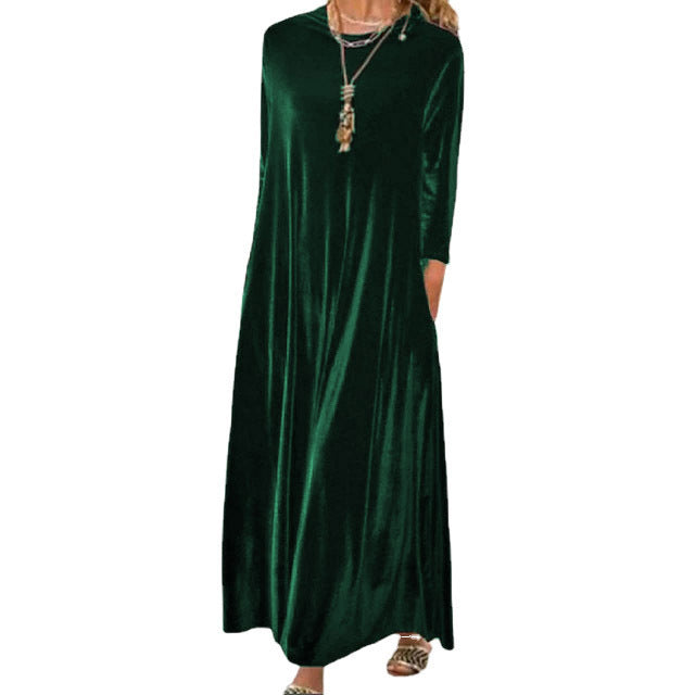 Damen Maxikleid mit elegantem Schnitt und Taschen EB