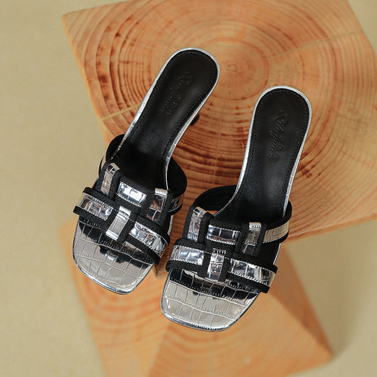 Damen Glamouröse Plateau-Sandalen mit elegantem Riemendesign EB