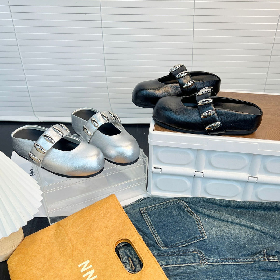Damen Clogs mit modischem Riemen und dekorativen Schmuckdetails EB