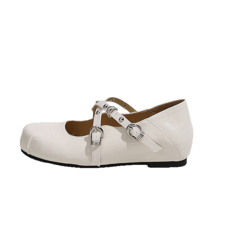 Damen Ballerinas mit modischem Riemchen-Design und hochwertiger Lederverarbeitung EB