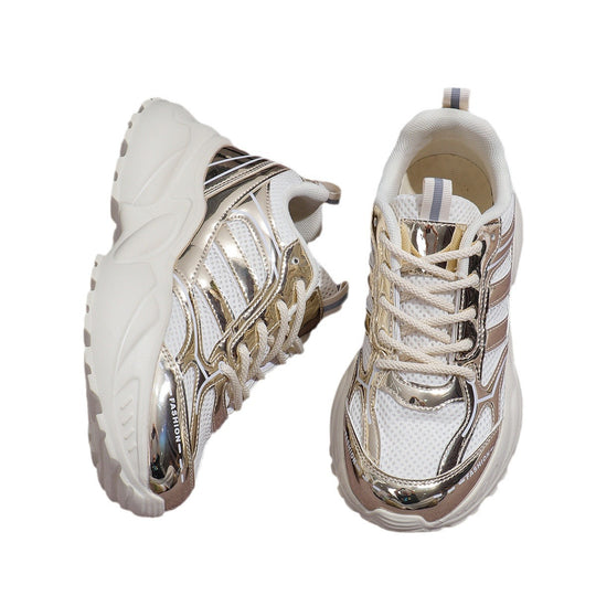Damen Chunky Fashion Sneakers mit atmungsaktivem Mesh-Obermaterial und rutschfester Sohle EB