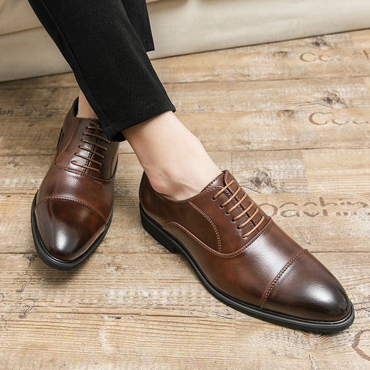 Herren Elegante Schnürschuhe aus hochwertigem Leder mit komfortabler Innensohle EB