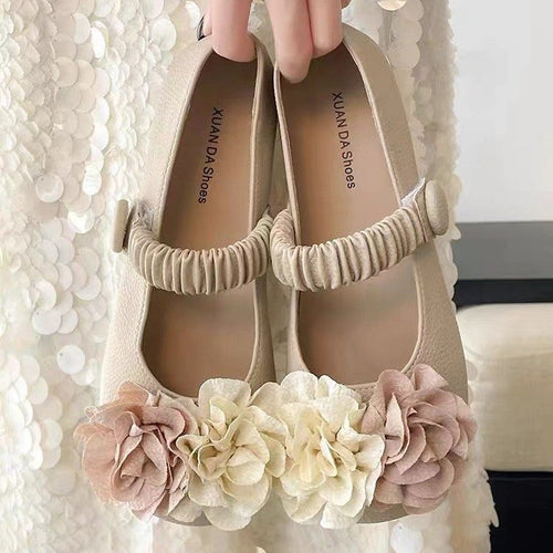 Damen Ballerinas mit floralem Dekor und elastischem Riemen EB