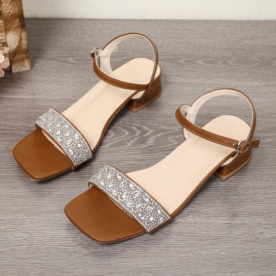 Damen Elegante Sandalen mit geschmücktem Riemen EB