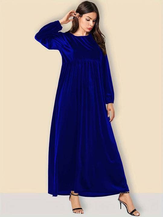 Damen Elegantes Maxikleid aus samtigem Stoff mit weitem Schnitt EB
